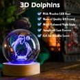 thumbnail image 2 of Bola de cristal IFOLAINA Dolphin Gift 3D con forma de delfines, 60 mm, con base, 2 of 7