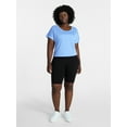 thumbnail image 2 of Terra & Sky Women's Plus Scoop Neck Tunic Tee With Short Sleeves, Sizes 0X-5X, 2 of 5