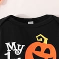 thumbnail image 5 of Beilxfa My First Halloween Outfit Newborn Long Sleeve Romper Pants Hat Set Baby Boys Pumpkin Ghost Halloween Party Clothes 0-18M, 5 of 10