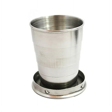 

Ruanlalo Portable 75ml Stainless Steel Teacup Outdoor Travel Folding Collapsible Cup
