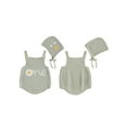 thumbnail image 2 of Nituyy Baby Sweaters Romper Overalls 1st Birthday Letter Flower Embroidered Sleeveless Ribbed Knitted Jumpsuits Hat Outfits, 2 of 8
