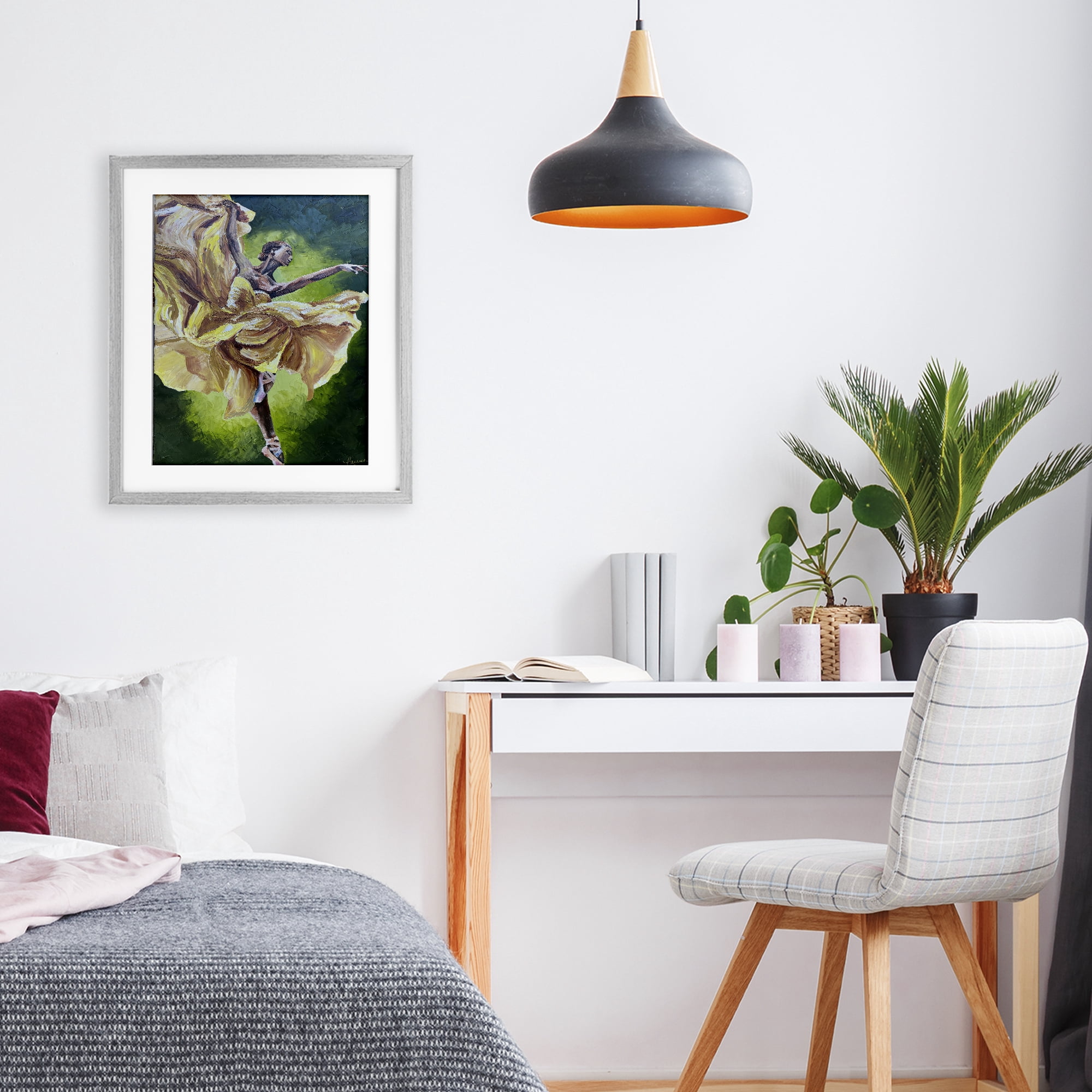 Stupell Industries Primavera Ballet Dancer Gray Framed Print Under Glass, design by Lauren Luna
