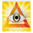 thumbnail image 3 of Ambesonne Eye Shower Curtain, Powerful Sight Triangle, 69"Wx75"L, Yellow Orange Green, 3 of 3