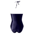 thumbnail image 4 of WEIGFI Womens Swimsuit One-Piece Strapless Halter Neck Solid Color Bathing Suit Tummy Control Comfort Party Swimwear,Dark Blue,S, 4 of 5