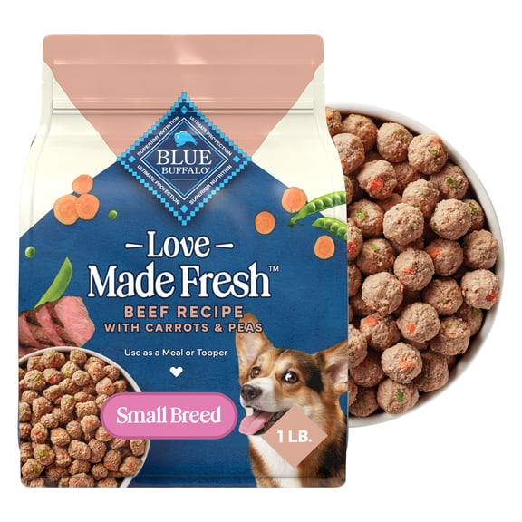 BLUE Love Made Fresh Small Breed Adult Refrigerated Dog Food, Beef Meatball 1lb Pouch