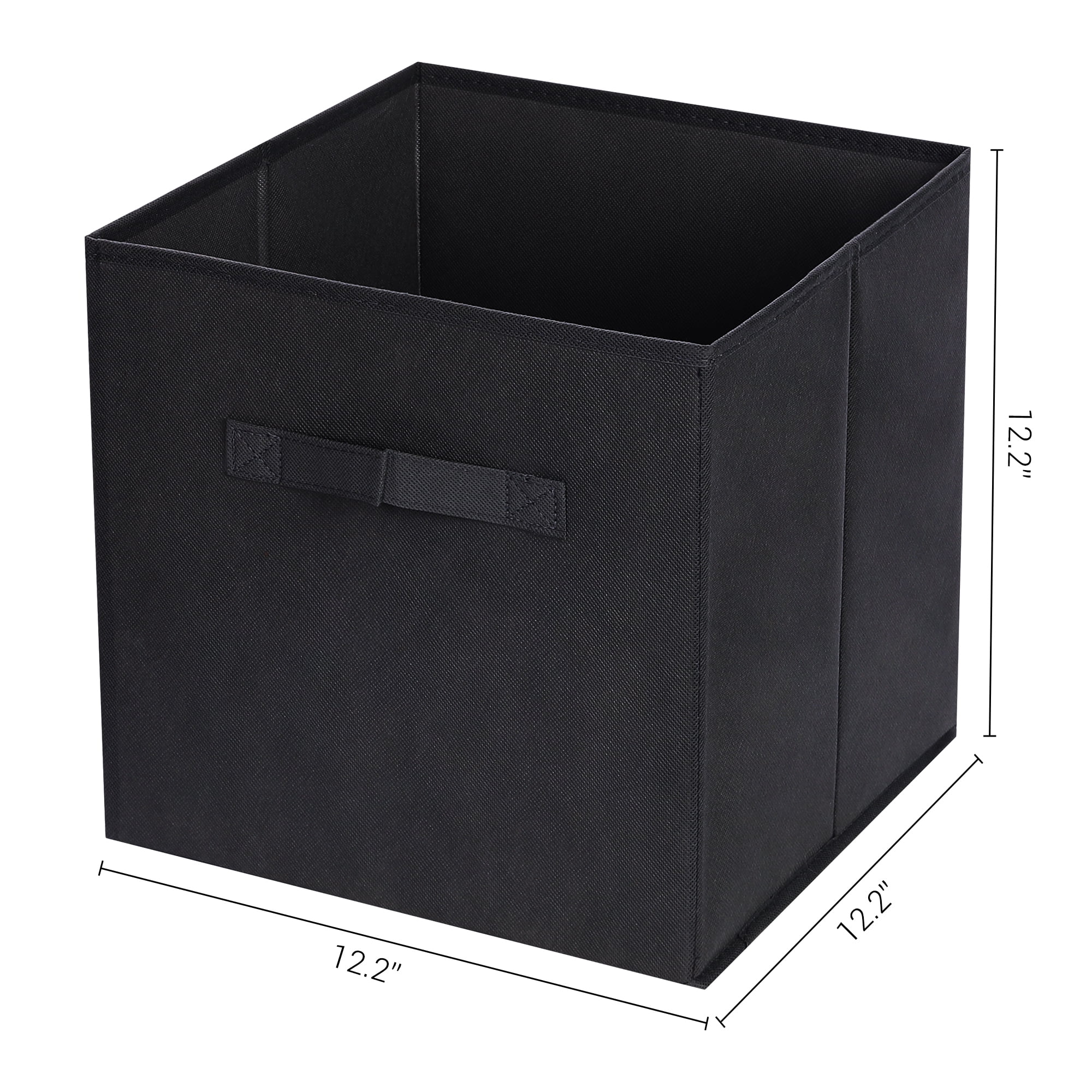 Unique Bargains Fabric Storage Cube Storage Bin Black 12.2*12.2*12.2in