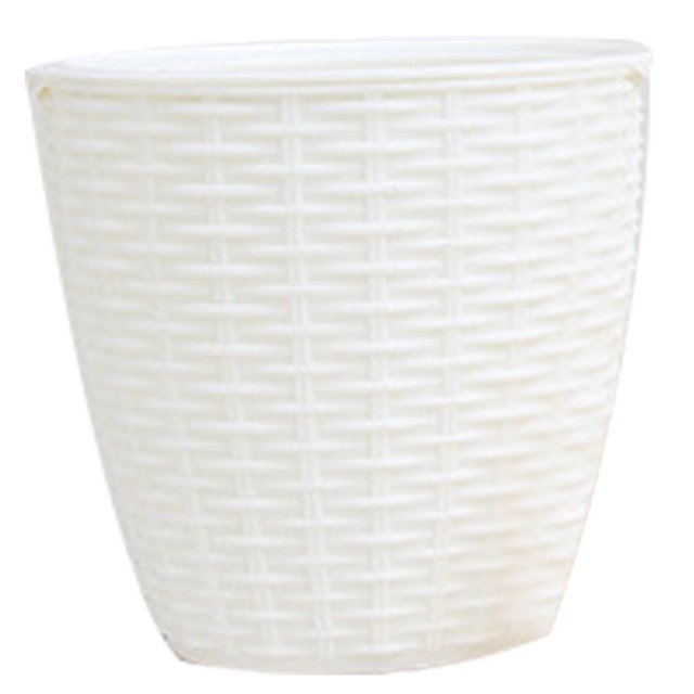 CAROOTU Plant Pot Cover Indoor Plastic Rattan Flower Cover Round Modern Decor Planter Durable