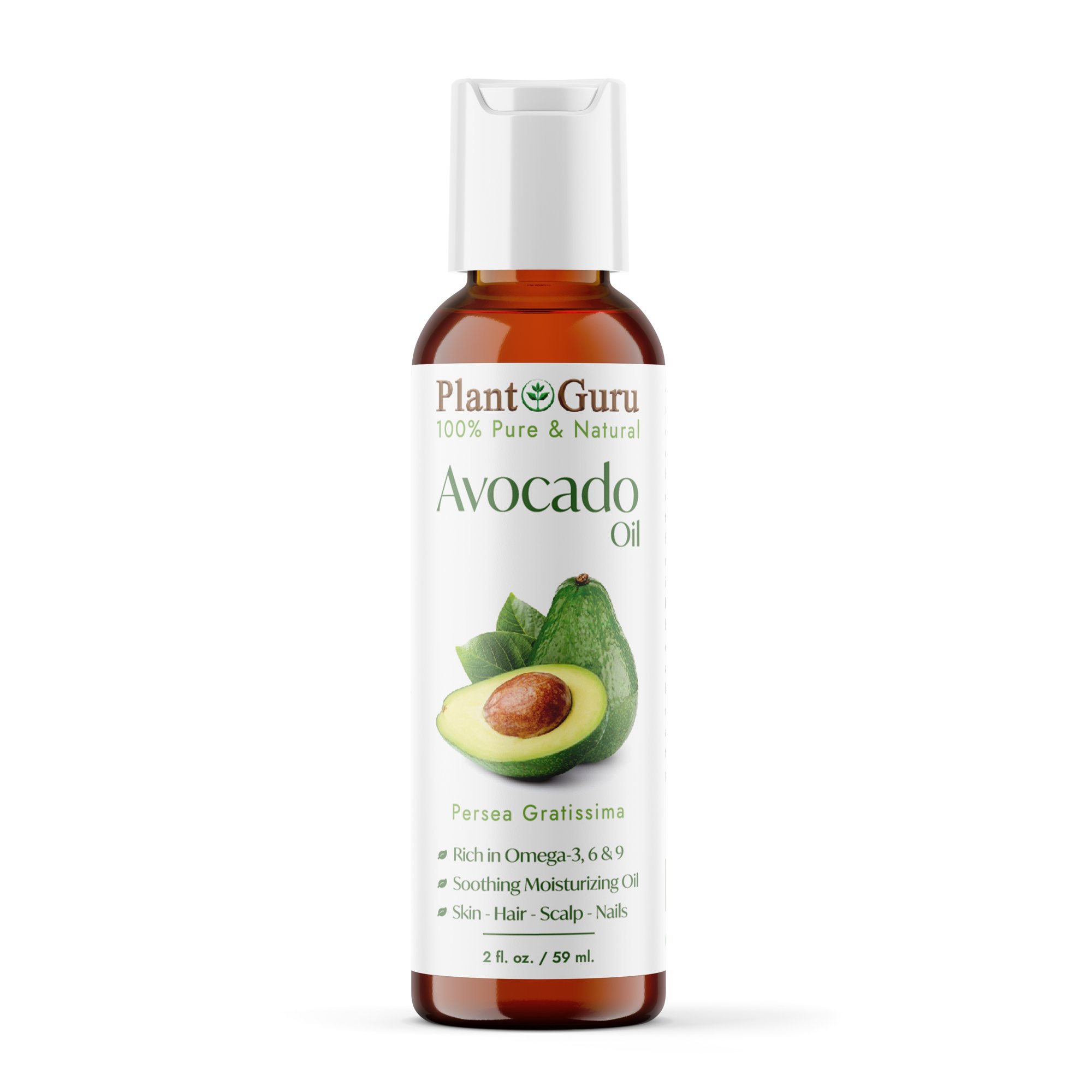 Avocado Oil 2 oz Cold Pressed Carrier 100% Pure Natural Skin, Face, and Hair Growth Moisturizer. Perfect For DYI Creams, Lotions, Lip balm and Soap Making.