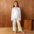 thumbnail image 2 of CPNG Girls Sleepwear Set Tie Dye Crewneck Long Sleeve Top and Matching Pants Soft Comfy Loungewear 2 Piece Set, 2 of 4