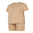 thumbnail image 3 of KuriozudMale Solid Color  Neck Short Sleeve Shirt Shorts with Pocket, 3 of 5