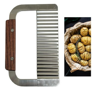 Crinkle Cutter Slicer Wavy Potato Dough Vegetable Blade Knife Stainless Steel !!