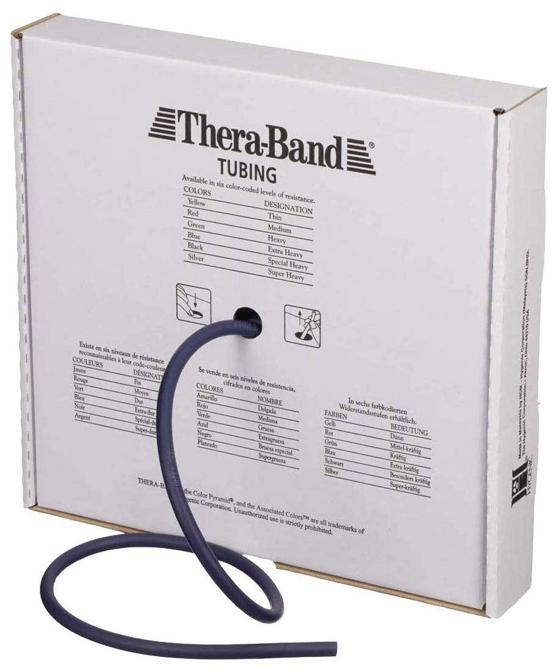 THERABAND Resistance Tubes, 100 ft, Blue, Extra Heavy Thickness, 5.8 lbs Resistance, Level 5