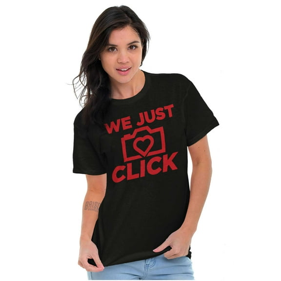 We Just Click Photographer Camera Pun Women's Plus Size Graphic Tee Brisco Brands 2X