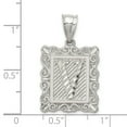 thumbnail image 5 of Auriga Fine Jewelry 925 Sterling Silver Square Diamond-cut Letter V Initial Pendant for Women (L-30 mm, W-18 mm), 5 of 7