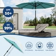 thumbnail image 3 of 9FT Outdoor Patio Umbrella with Double-Layer Vented Canopy, UPF 50+ UV Protection, 8-Rib Steel Frame, Crank & Tilt Mechanism, Detachable Pole, Backyard, Deck, or Poolside, 3 of 7