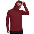 thumbnail image 2 of Kalauyu Mens UPF50+ Sun Protection Hooded Long Sleeve Shirts Stretch Casual Basic Tops Thumb Hole Rash Guard Shirts Fishing Hiking Tops, 2 of 8