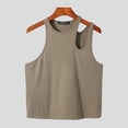 thumbnail image 3 of INCERUN Men's Irregular Style Vest Round Neck Hollow Out Slim Fit Sleeveless Tops, 3 of 6
