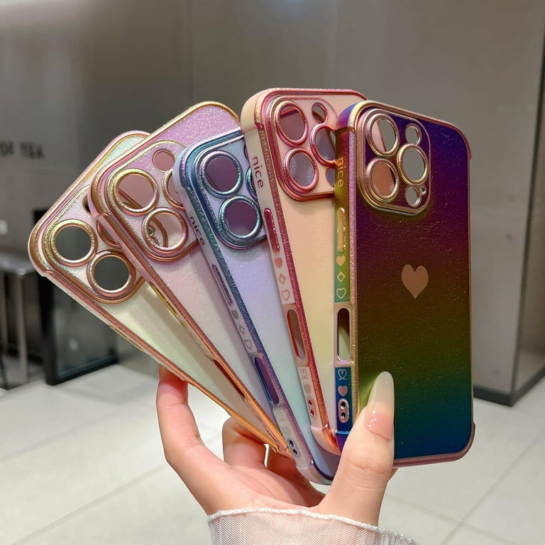 MYKOMI for iPhone 16 Pro Case 6.3 inch,Cute Colorful Iridescent