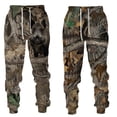 thumbnail image 3 of Pantalones largos con estampado 3D para hombre, ropa deportiva informal de camuflaje para acampar al aire libre, caza de animales salvajes, ciervo, jabalí, pesca y Fitness, 3 of 5