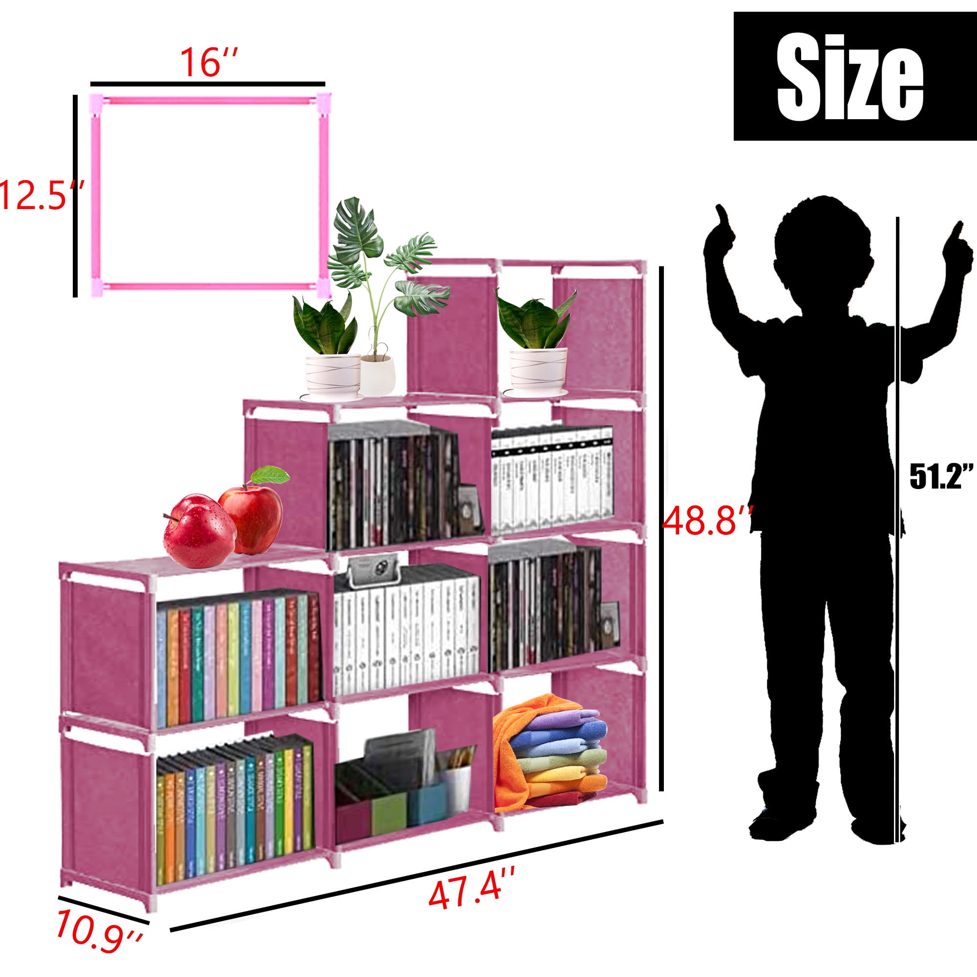 HOMESMITHS Primary Kids Book Rack Bookshelf Comic Storage 4 Tiers Shelf  Perfect for Home Kindergarten PlaySchools Homeschooling Color Book  Organizer