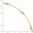 thumbnail image 5 of Auriga 14K Yellow Gold and Diamond Cut Heart Anklet 9inch for Women, 5 of 6