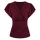 thumbnail image 1 of Camisa de blusa ajustada con frunces, blusa ajustada con frunces, blusa con escote en V, blusa ajustada con frunces, características de vanguardia, 1 of 2