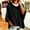 1-Black, variant on Josdec Women Oversized Drawstring Hooded Sweatshirt, 3/4 Batwing Sleeve Solid Loose Casual Pullover Top for All Season Loungewear