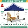 thumbnail image 4 of Hoteel 10x10 Pop Up Canopy Tent with 3 Sidewalls, Outdoor Canopy Tent Waterproof Pop Up Backyard Canopy Portable Party Commercial Instant Canopy Shelter Tent Gazebo for Wedding Camping, Dark Blue, 4 of 9
