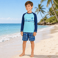 thumbnail image 3 of iXtreme Boys Rash Guard Set - 2 Piece Quick Dry Long Sleeve Swim Shirt and Boys Swim Trunks, 3 of 7