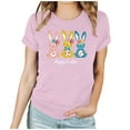 thumbnail image 3 of VBTAPA 2025 Summer Tops for Women Happy Easter T Shirt Cute Bunny Eggs Graphic Tees Casual Holiday Short Sleeve Tees Top Prime Sales of The Day Pink XXL, 3 of 6