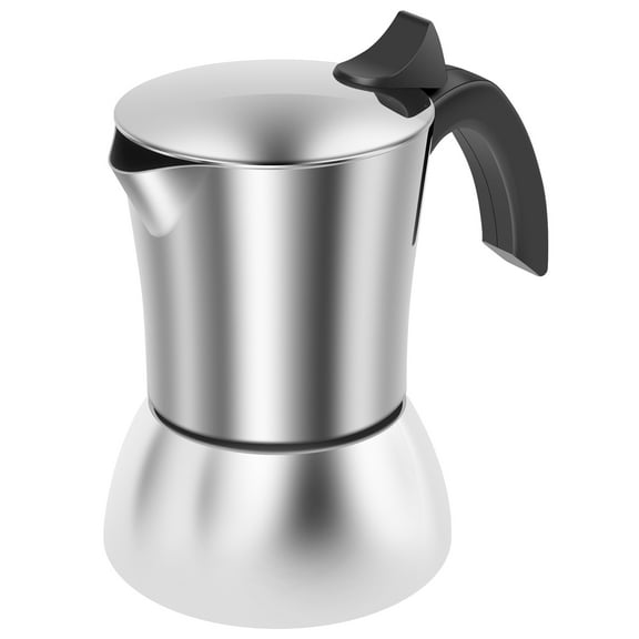 200ml 4 Cup Stainless Steel Stovetop Espresso Maker No Coating Rapid Heating Induction Moka Pot for Gas Electric Stove Induction Stove