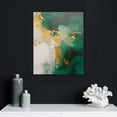 thumbnail image 4 of Green Abstract Wall Art Set of 3,Modern Emerald Green Gold Fluid Ink art Marble Canvas Wall Art, Emerald Green Wall Decor for Living Room Bedroom Bathroom Office Ready to Hang, 4 of 4