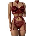 thumbnail image 2 of Qetyuw Lace Bras for Women No Wire Lift T-shirt Bras Cotton Comfort Bralettes Shapewear Daily Full Figure Bras Sets, 2 of 6