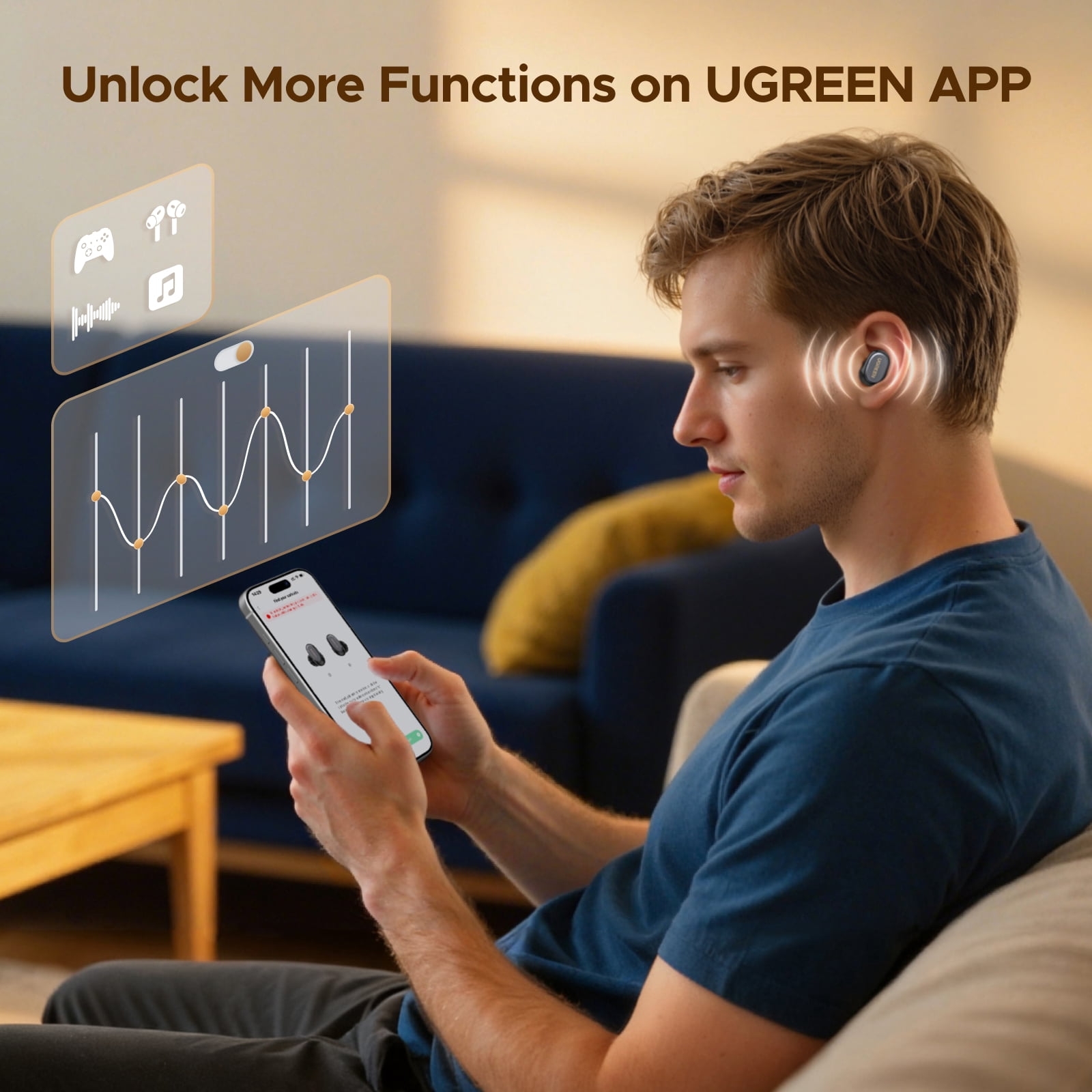 UGREEN HiTune A3 True Wireless Earbuds, Bluetooth 6.0, 35H Battery, Spatial Audio, AI Call Noise Reduction, Low Latency 80ms, IPX5