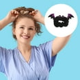 thumbnail image 3 of Unique Bargains 1 Pc Hair Elastics Fashion Halloween Bat Hair Ties Black Purple, 3 of 5
