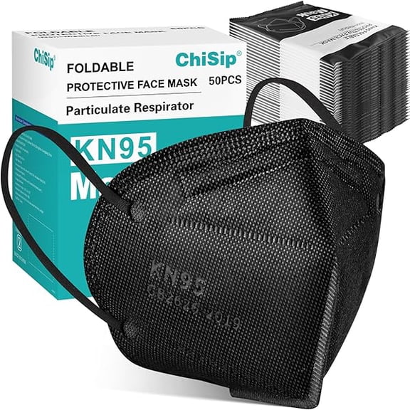 Kn95 Face Masks 50 pack, Individually Wrapped Cup Dust Safety Masks 5 Layer Protection Mask for Adult, Men, Women, Indoor, Outdoor Use, White