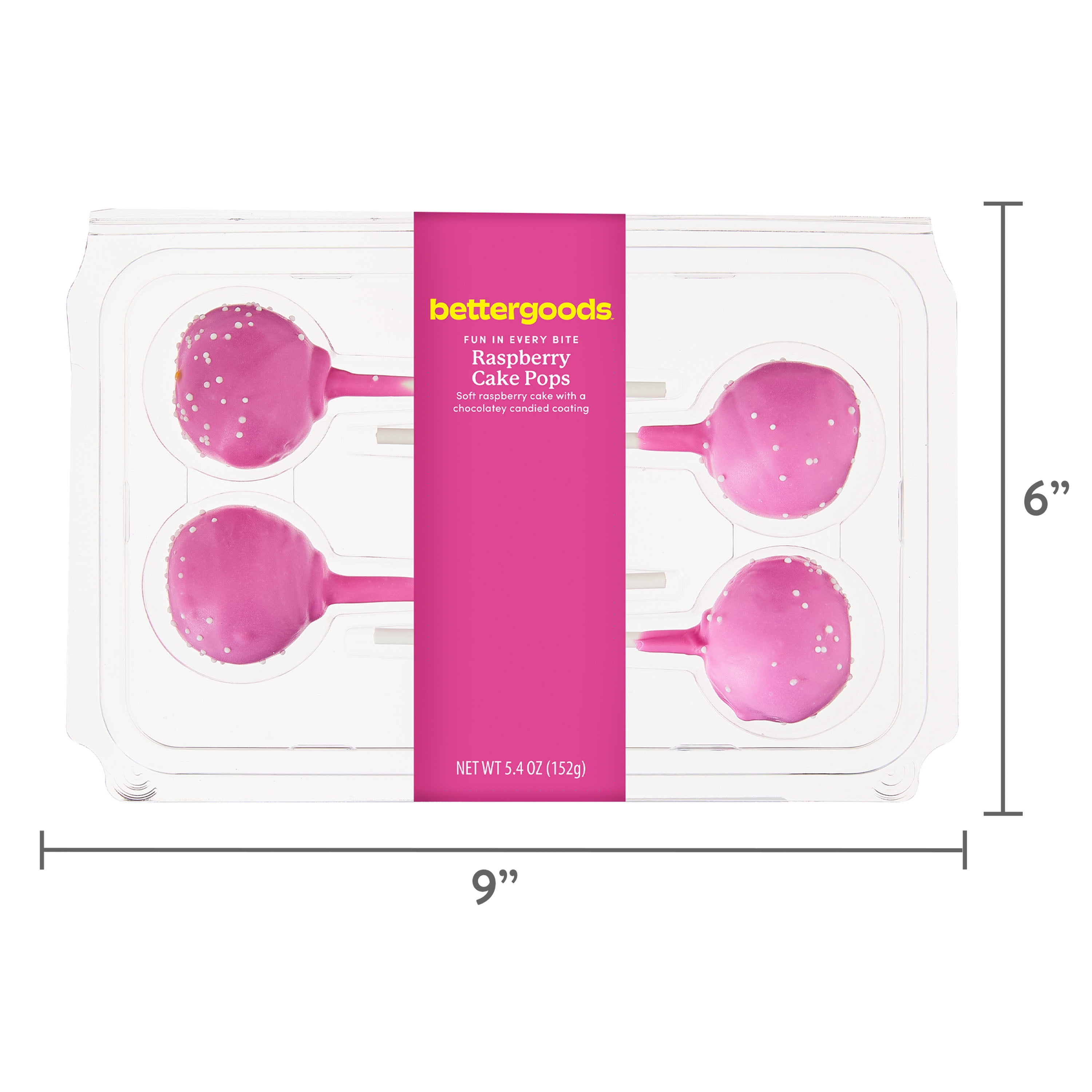 bettergoods Raspberry Cake Pops, 5.4 oz, 4 Count