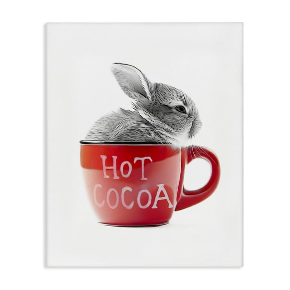 Stupell Industries Eclectic Bunny in Red Mug Canvas Art, 30 x 40, by Annalisa Latella