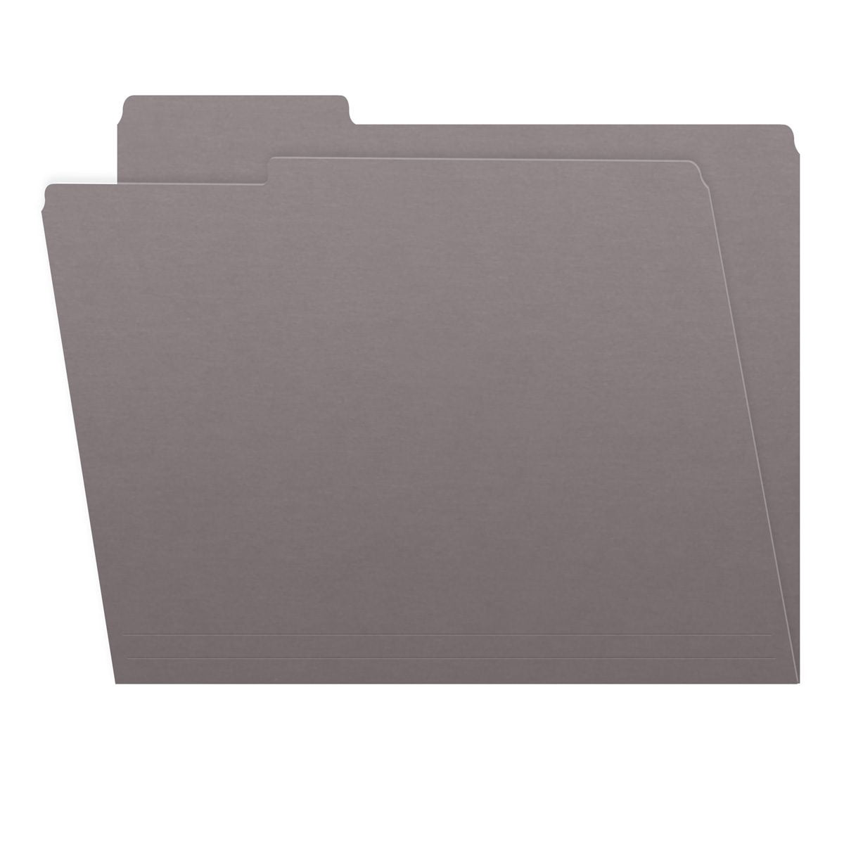 Gray Color File Folders, 1/3 Cut Top Tab, Letter Size, Perfect for Organizing Documents in File Drawers, Box of 100