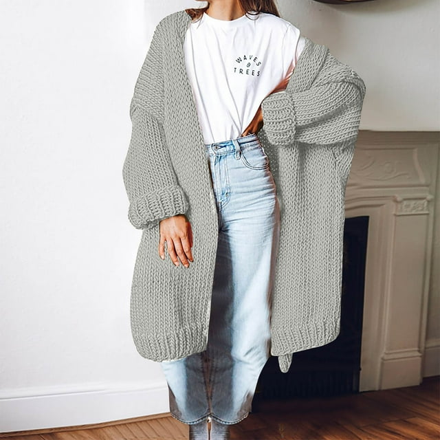 Womens Cardigans Women'S Fashion Knitted Long Pattern Cardigan Sweater Coat Long Cardigan on Clearance