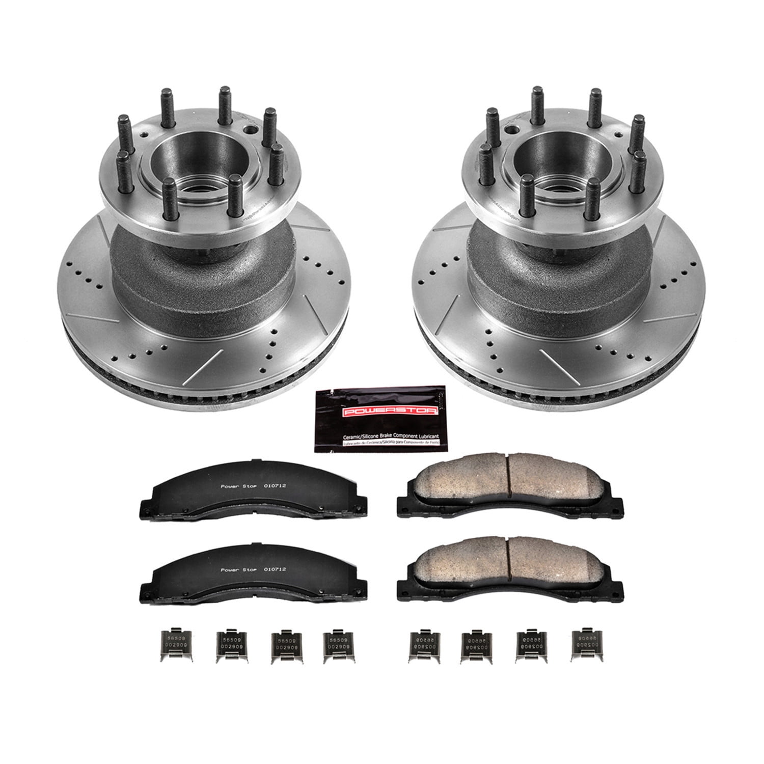 PowerStop Front Z23 Evolution Sport Carbon-Fiber Ceramic Brake Pad and Drilled & Slotted Rotor Kit Fits: FORD Select Models K4717