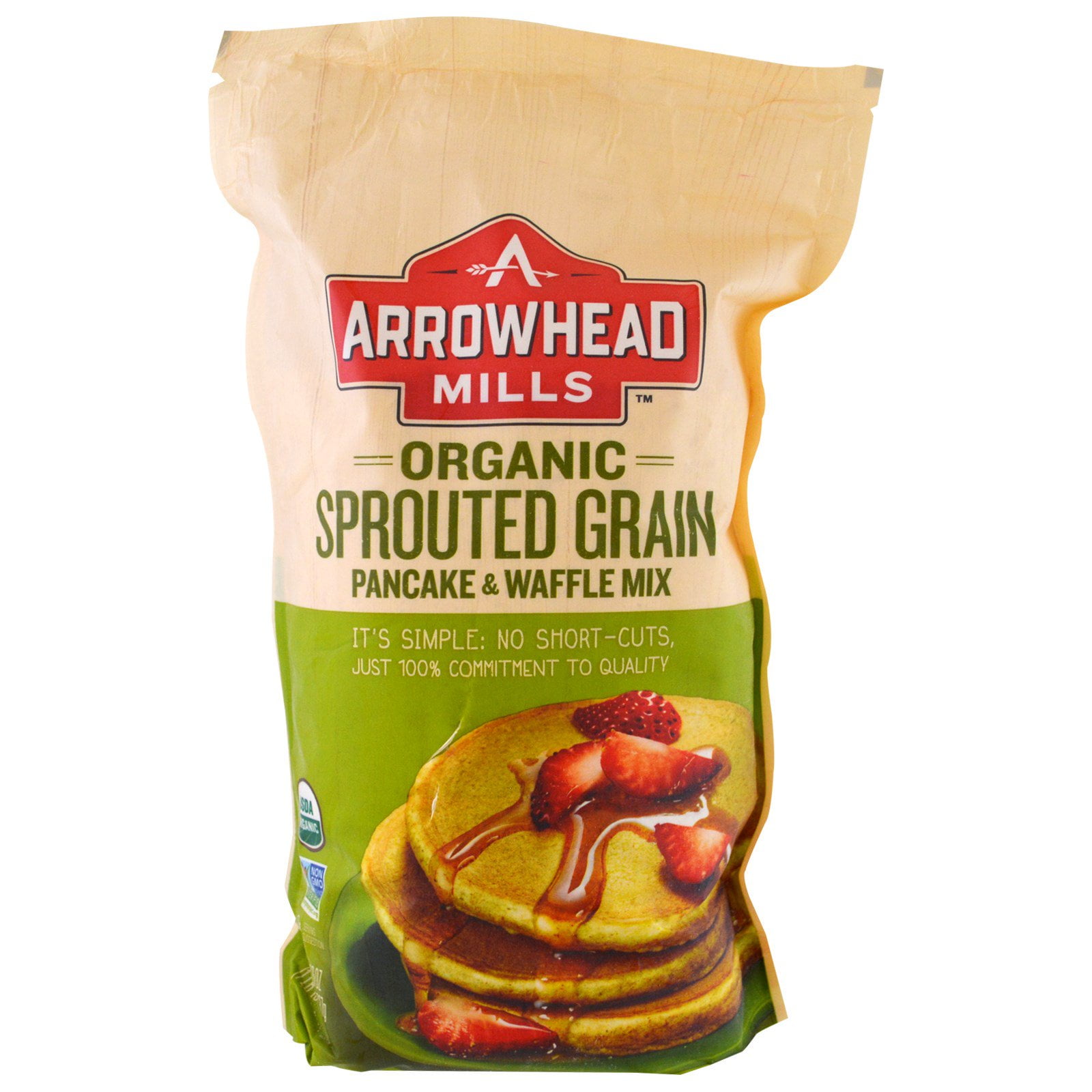 Arrowhead Mills, Organic Sprouted Grain Pancake & Waffle Mix, 26 oz (pack of 4) by