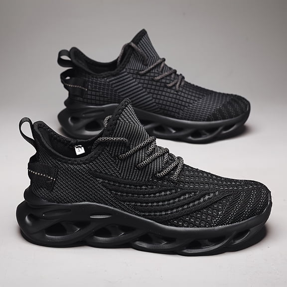 Men's Breathable Sneakers - Comfortable Walking Shoes with Lace-Up Closure for Every Season