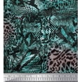 thumbnail image 1 of Soimoi Blue Cotton Jersey Fabric Fish & Leopard Animal Skin Print Fabric by Yard 58 Inch Wide, 1 of 3