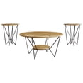 thumbnail image 3 of Castle Place Modern 3- Pieces Coffee Table Set, Light Oak, 3 of 14