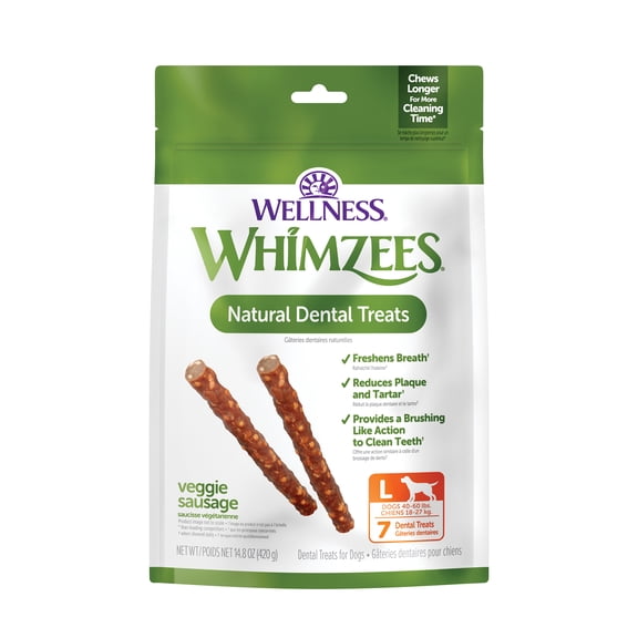 WHIMZEES Natural Grain Free Veggie Sausage Dental Dog Treats