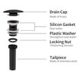 thumbnail image 6 of Bathroom Sink Pop-Up Drain With Overflow In Matte Black, 6 of 8