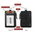 thumbnail image 3 of HAWEE Badge Holder with Zipper Genuine Leather RFID Keychain Wallet Neck Lanyards with Swivel Hook for Card/ Coin/ Cash, Black, 3 of 7