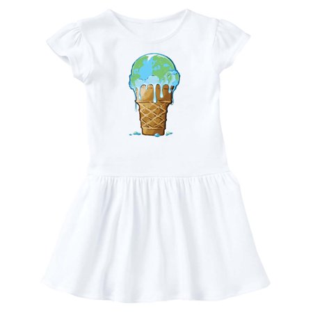 

Inktastic Melting Earth Ice Cream Cone Gift Baby Girl Dress