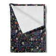 thumbnail image 2 of Sugar Skull Soft Flannel Fleece Blanket, Skeleton Calavera Cats with Doodle Floral Geometric and Bone Ornaments Pattern, Cozy Plush for Indoor and Outdoor Use, 50" x 70", Multicolor, by Ambesonne, 2 of 5